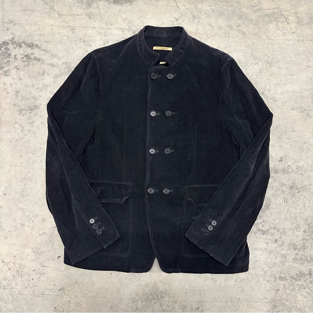 John Varvatos Black Stand Up Collar Coat Military Avant Garde Indie Sleaze